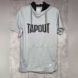 Tapout WWE Short Sleeve Gray/Black Short Sleeve Workout Hoodie Size M EUC